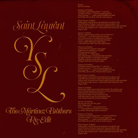 ysl martinez brothers lyrics|SaintLaurentYSL (feat. Lil Baby) .